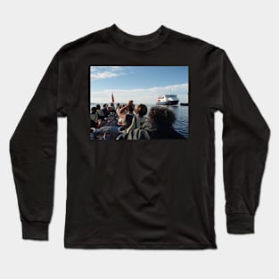 Paddling past the ferry Long Sleeve T-Shirt